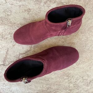 Prada Suede Ankle‎ Boots Burgundy 36
